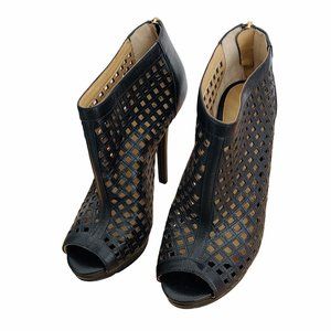 Michael Michael Kors Women's Black Peep Toe Bootie Heels Shoes Size 7